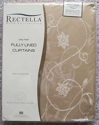 NEW Rectella Newton Gold Lined Curtains And Tie-backs 44” Wide X 72  Drop. • £21.50