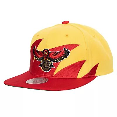 Mitchell & Ness Atlanta Hawks NBA Sharktooth HWC Yellow/Red/Green Snapback Hat • $34.99