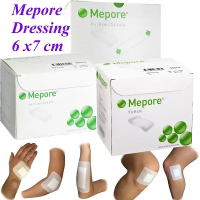 Mepore Self Adhesive First Aid Dressings For Skin Cuts Burns Wounds - 6 X 7cm • £1.99