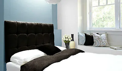 £42.30 • Buy Java Buttoned Diamante Wall Headboard Faux Suede Charcoal Grey All Sizes
