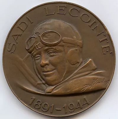 France Aviation Joseph Sadi Lecointe 1891-1944 Olympic Art Medal 60mm 115gr !!! • £33.73