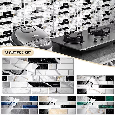 12-96 Sheet Self-Adhesive Peel & Stick Mosaic Tiles 3D Decor Backsplash Stickers • $34.99