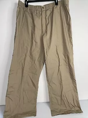 Haband Casual Joe Men's Elastic Waist Pants Khaki Color Size 44w • $9.99