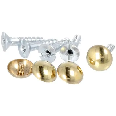 £3.76 • Buy 4 X MIRROR SCREWS 19mm / 3/4  POLISHED BRASS Plated Dome Head Cover Caps Bolts
