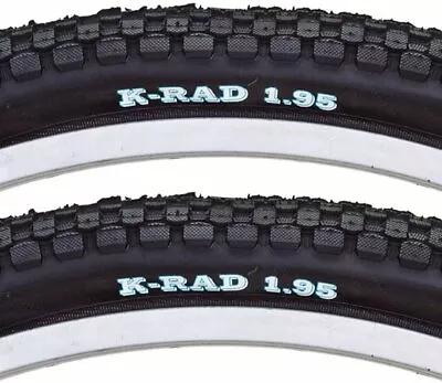 Sunlite K Rad MTB Street All Terrain Durable Black Bike Tire Pair 26 X 1.95 • $45.91