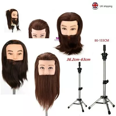 £5.89 • Buy 100% Hair Male Mannequin Head Hairdresser Training Head Manikin Cosmetology Doll