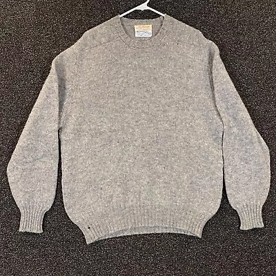 McGeorge Scotland Sweater Mens L/XL Gray 100% Wool Long Sleeve Pullover Vintage • $39.99