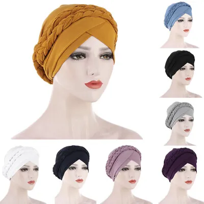 Women Cancer Hat Chemo Cap Muslim Hijab Braid Head Scarf Turban Head Wrap Cover​ • £3.59