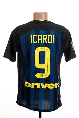 Inter Milan Italy 2016/2017 Home Football Shirt Jersey Nike Size M #9 Icardi • £80.99