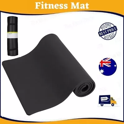 NBR Yoga Mat Exercise Fitness Pilates Gym Thick Pad Non-Slip Strap Home Workout • $11.99