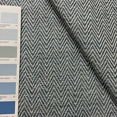 Colefax & Fowler Kelsea Upholstery Fabric - Old Blue - Rrp £122/m - 1.0m - £35 • £35