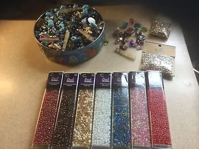 Large Lot New Beads Jewelry Making Glass Aluminum Metal Perfect LOOK • $16.99