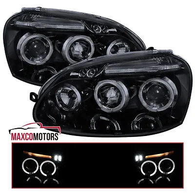 $160.49 • Buy Smoke Projector Headlights Fits 2006-2010 VW Jetta MK5 Golf Rabbit GTI LED Halo