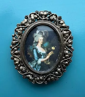 Vintage Miniature Frame Portrait Marie Antoinette Italy • $19.99