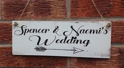 £6.99 • Buy Rustic Wedding This Way Sign Wooden Arrow Personalised Wedding Decoration Sign