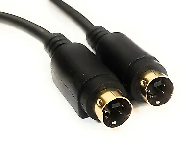 10M Metre SVHS S-Video 4Pin Mini Din Male To Male TV  PC Lead Cable • £2.95