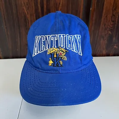 Vintage Kentucky Wildcats SnapBack Hat 90s Blue Embroidery UK Cool College Sport • $9.49