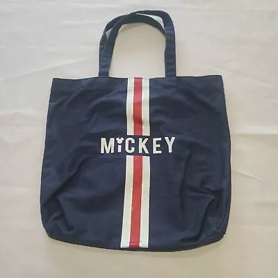 Disney Mickey Mouse Blue Canvas Tote Bag • $9.59