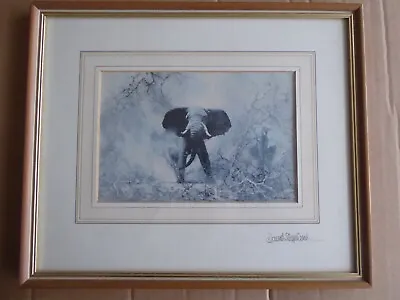 DAVID SHEPHERD  Elephants Framed Mounted Colour Print Signed On Front And Back • £34.99