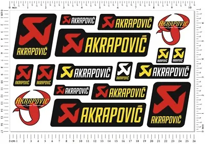 Akrapovic Exhausts Laminated Stickers Set Motorcycle Fairing Sponsor Logo Decals • $12.44