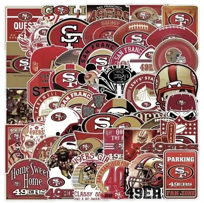 San Francisco 49ers Football 50 Pack Custom Decal Stickers Non-Repeating NFL SF • $10.99