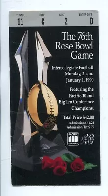 1990 Rose Bowl Ticket Michigan V USC Ricky Ervins MVP 84271 • $17.56