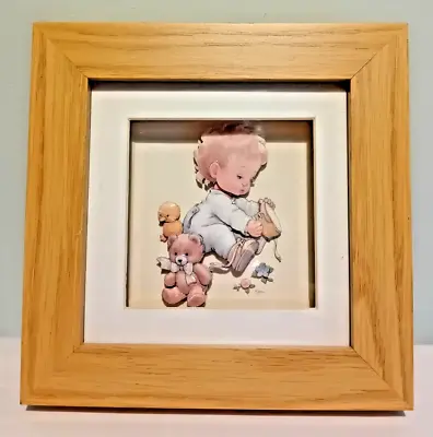 New Baby Boy  Putting On My Shoes  3D Decoupage Box Framed Picture 20 X 20 Cm • £12.99