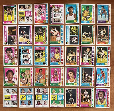 Vintage 1974-1975 Topps Basketball Card Lot Nba Aba 35 Different - Mid Grade • $34