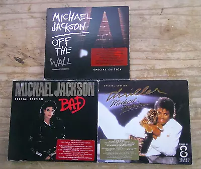 MICHAEL JACKSON  OFF THE WALL  /  THRILLER  /  BAD  3 X SPECIAL EDITION CD • £11.99