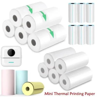 Mini Thermal Printer Pocket Bluetooth Phone Photos Label Printing Paper Rolls • £5.72