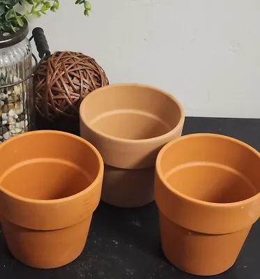 Vintage 5  Terra Cotta Pots  USED Lot Of 3 Flowers Herbs Annuals Porch Patio  • $19.97