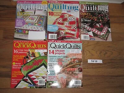 $14.99 • Buy Lot Of 5 McCalls Fons & Porter’s~Love Of Quilting Magazine 2010