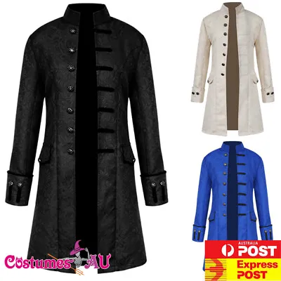 Unisex Vintage Steampunk Costume Tailcoat Jacket Gothic Victorian Frock Suit • $24.39