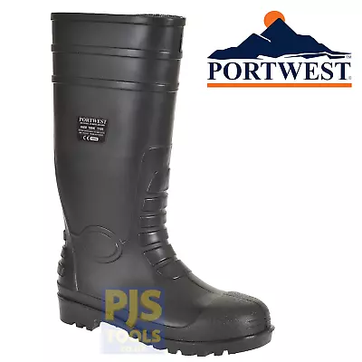 Portwest Steelite FW95 Steel Toe Cap Safety Wellington Boots Steel Mid Wellies • £17