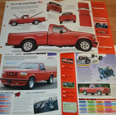 1993 Ford F150 Svt Lightning Specs Info Original Poster Brochure 93 Truck Red • $19.99