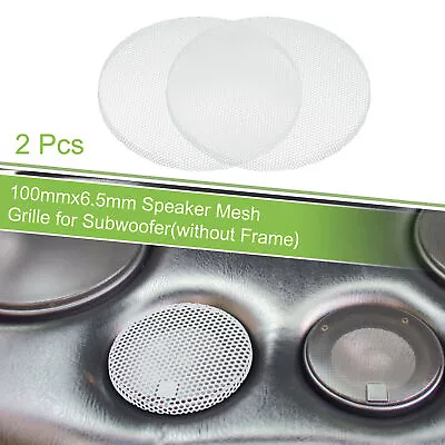 2pcs 3.5  Car Steel Speaker Mesh Grille For Audio Subwoofer 100mmx6.5mm White • $9.49