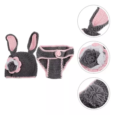  Knitted Bunny Costume Toddler Clothes Baby Suit New Born Comfortable • £8.57