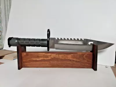 Knife Display Stand For Larger Fixed Or Folder Knive Rustic Wood Hunter Gift  ** • $15.50