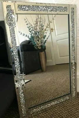 Jewels Diamond Diamante Gems Jewelled Mirror 60x40cm Lounge Bedroom Bling Hall  • £34.99