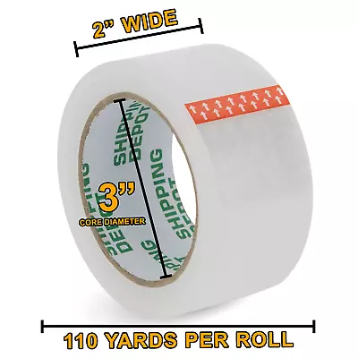 6 Rolls Of Shipping Depot Carton Box Sealing Clear Packing Tape 2  X 110 Yds • $16.30