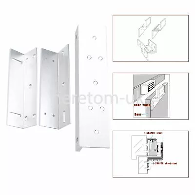 Z&L Mounting Bracket 180KG 300lbs Electric Magnetic Lock Door Control Kit 12V UK • £9.98