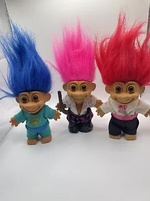 Vintage 90’s Russ Troll Dolls Lot Of 3 Super Dad Father’s Day Pirate Groom • $5