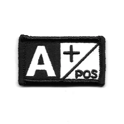 White Black Medical Alert Blood Type A+ Positive Patch Fits For VELCRO® BRAND • $3.29