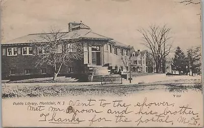 Postcard Public Library Montclair NJ 1906 • $20