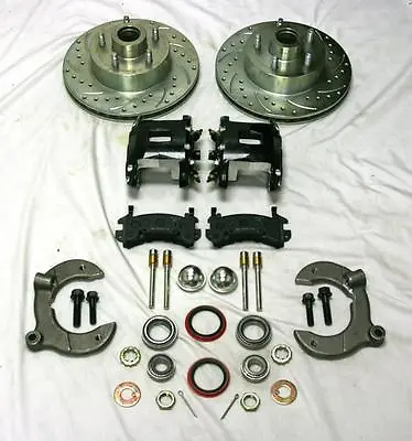 Mustang II Front Disc Brake Kit Black Wilwood Calipers Slotted Chevy NO SPINDLES • $568.95