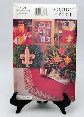 VTG Vogue Craft Pattern 7191 Christmas Old World Christmas Tree Skirt Ornaments • $6.95