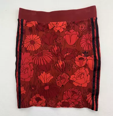 Adidas Originals Women’s Red Floral Print Straight Mini Skirt Size Small • $24.95