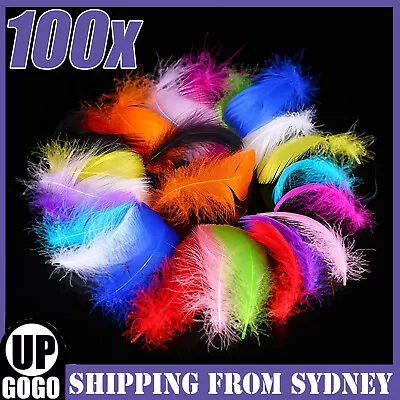 Bulk 100 X Mix Colour Goose Feathers DIY Craft Dream Catcher Wedding Cake 6-12cm • $3.72