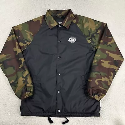 Vans Off The Wall Authentic Jacket Windbreaker Camo Sleeve Size Small Snap • $22