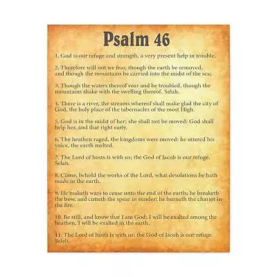  Psalm 46 Chapter Gold Bible Canvas Christian Wall Art Ready To  • $79.99